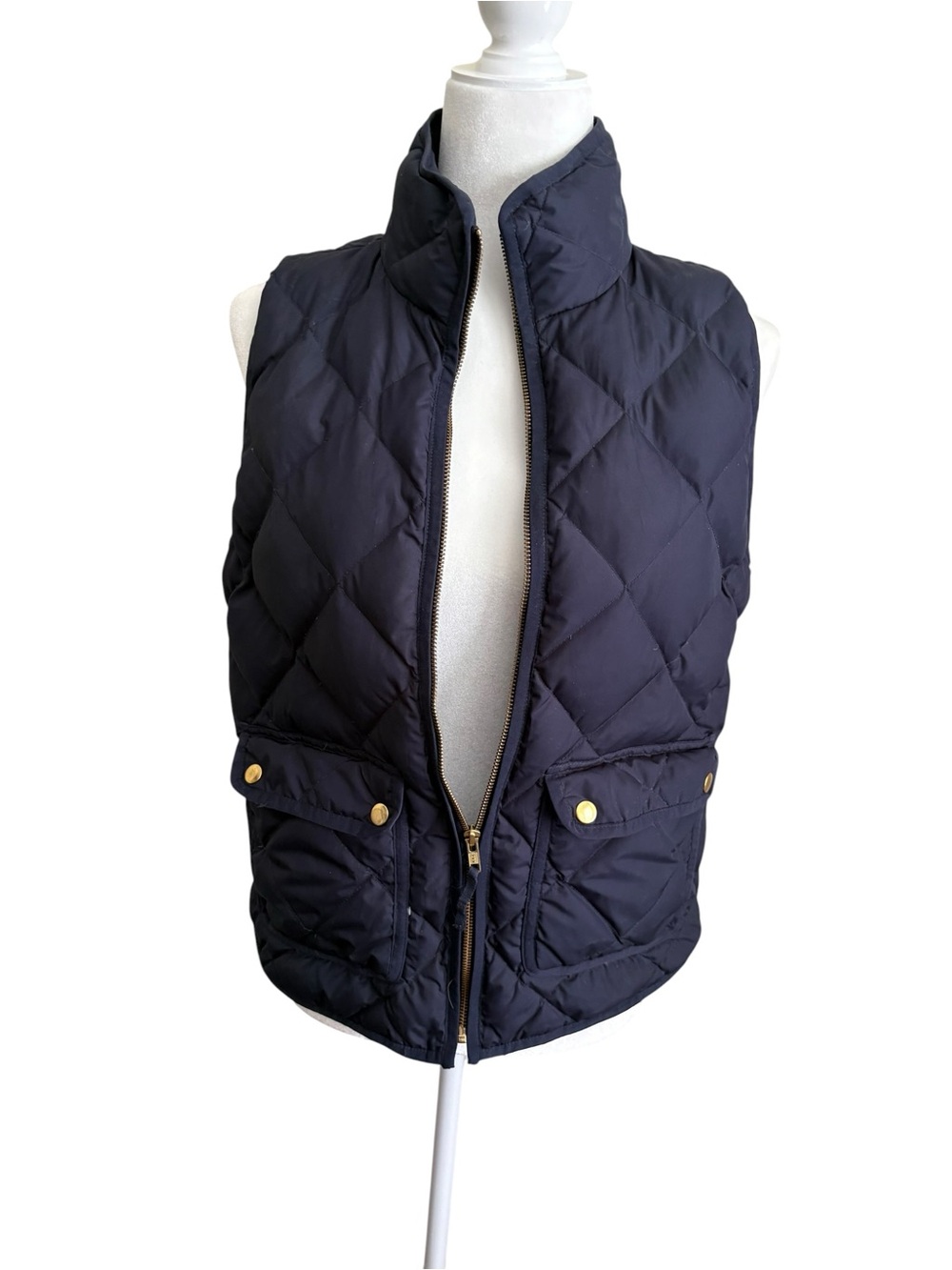 J. Crew Navy Puffer Vest - Women's Sleeveless Size Small